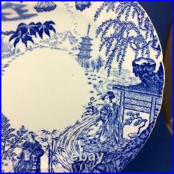 1939 Royal Crown Derby Blue Mikado Bone China 10.25 Dinner Plates Set Of 4