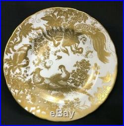 1974 Royal Crown Derby Small 21.5 CM Dinner Plate Gold Aves 22 Ct Gold Superb