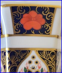 1981 Vintage Royal Crown Derby Imari 1128 Hexagonal Vase