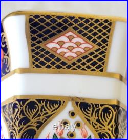 1981 Vintage Royal Crown Derby Imari 1128 Hexagonal Vase
