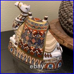 1998 Royal Crown Derby 8 Camel Imari Paperweight Figurine England Pristine