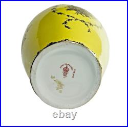 19th Century Royal Crown Derby 10.5 Canary Yellow & Gilt Porcelain Urn or Vase