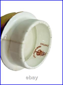 19th Century Royal Crown Derby 10.5 Canary Yellow & Gilt Porcelain Urn or Vase