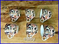 19th century Royal Crown Derby Kings Imari Pattern 383 6 cups and saucers