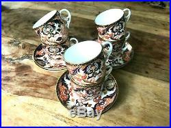 19th century Royal Crown Derby Kings Imari Pattern 383 6 cups and saucers