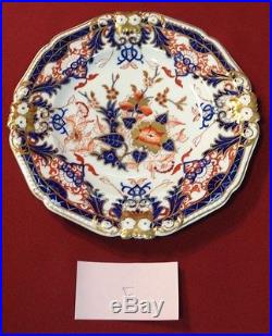 19th century c1820s Bloor Royal Crown Derby Imari KINGS 8 Plate Gold Accent (E)