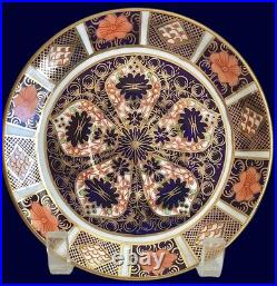 2 1923-53 ROYAL CROWN DERBY 1128 OLD IMARI 2 handle CREAM SOUP BOWLS W PLATES