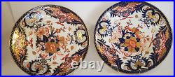 2 Georgian Antique Royal Crown Derby Kings Pattern 8 inch Plates Circa 1806-1825