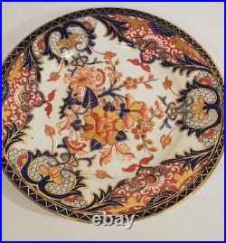 2 Georgian Antique Royal Crown Derby Kings Pattern 8 inch Plates Circa 1806-1825