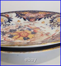 2 Georgian Antique Royal Crown Derby Kings Pattern 8 inch Plates Circa 1806-1825