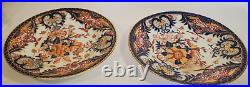 2 Georgian Antique Royal Crown Derby Kings Pattern 8 inch Plates Circa 1806-1825