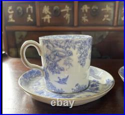 (2)RARE! Royal Crown Derby Blue Aves Demitasse Cup/ Saucer in perfect condition
