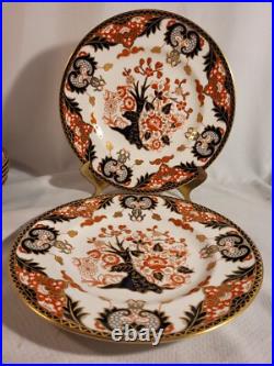 2 Royal Crown Derby 11 Dinner Plates in the Kings Pattern Imari Style
