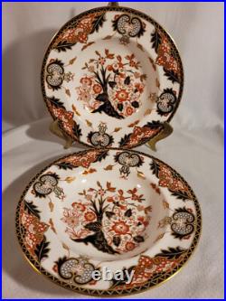 2 Royal Crown Derby 11 Dinner Plates in the Kings Pattern Imari Style