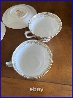 (2) Royal Crown Derby AVES GOLD Cups & Saucers Bone China A1235 A+ CONDITION