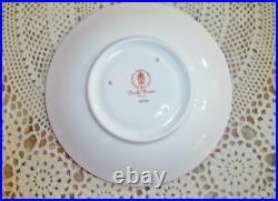 2 Royal Crown Derby, Derby Borders Cream Soup Bowls with Underplates