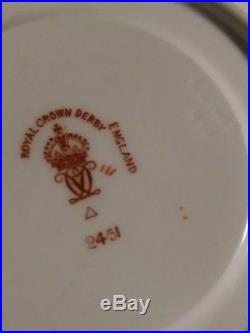 2 VINTAGE SETS ROYAL CROWN DERBY ENGLAND IMARI TEA CUP & SAUCERS 2451, c. 1917