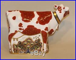 2004 Royal Crown Derby Imari Gold Stopper Paperweight Daisy Cow in Box