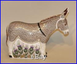 2010 Royal Crown Derby Imari Gold Stopper Paperweight Large Donkey in Box