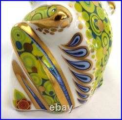 2013 Royal Crown Derby Frog Skip Paperweight Porcelain Figurine Gold Stopper