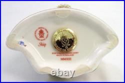 2013 Royal Crown Derby Frog Skip Paperweight Porcelain Figurine Gold Stopper