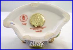 2013 Royal Crown Derby Frog Skip Paperweight Porcelain Figurine Gold Stopper