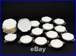 24-pc Set Royal Crown Derby Regency China Footed Cream Soup Bowls with Saucers