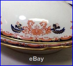 28 Pc. Royal Crown Derby Antique Imari Bone China Dinner Set and Serving for 12