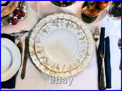 28-Piece Royal Crown Derby'Vine' Gold & White Service For 7