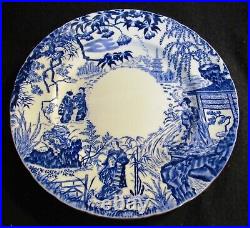 3 Royal Crown Derby Blue Mikado Dinner Plates 18 Scallops