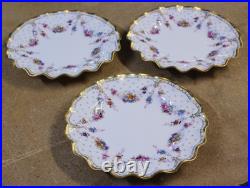 3 Royal Crown Derby English Bone China Royal Antoinette Dinner Plates 10 1/4