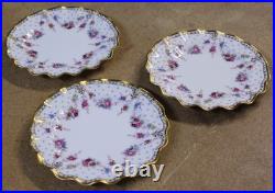 3 Royal Crown Derby English Bone China Royal Antoinette Salad Plates 8