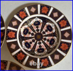 3 Royal Crown Derby Old Imari 1128 Rimmed Soup Bowls LII Mint