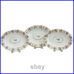 3pc Royal Crown Derby Hand Painted Armorial Porcelain Oval Serving Dishes c1810