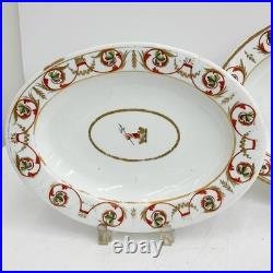 3pc Royal Crown Derby Hand Painted Armorial Porcelain Oval Serving Dishes c1810