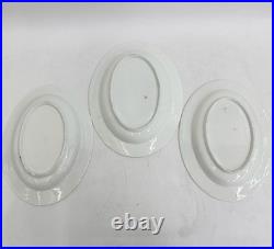 3pc Royal Crown Derby Hand Painted Armorial Porcelain Oval Serving Dishes c1810