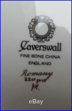 4 Caverswall English Bone China ROMANY Imari Style Dessert Plates Old Imari