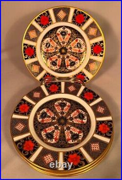 4 Matching Old Imari Royal Crown Derby Plates # 1128 6-1/4 inches Circa 1930's