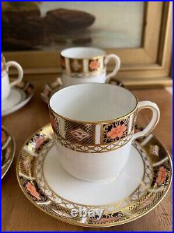 (4) ROYAL CROWN DERBY Imari Border DEMITASSE CUPS & SAUCERS