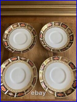 (4) ROYAL CROWN DERBY Imari Border DEMITASSE CUPS & SAUCERS