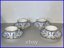 4 Rare Royal Crown Derby Blue Bell on Chains Cup & Saucer Sets 4685