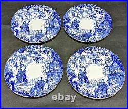 4 Royal Crown Derby Blue Mikado 9 Dinner Luncheon Plates