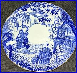 4 Royal Crown Derby Blue Mikado 9 Dinner Luncheon Plates