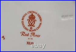 (4) Royal Crown Derby China Red Aves Bread & Butter Plates, Older