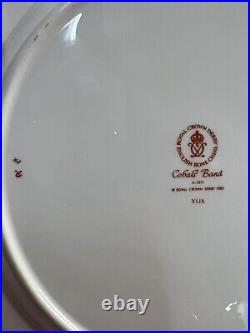 4 Royal Crown Derby Cobalt Band Bone China Charger Plate 12, England 8 Avail