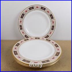 4 Royal Crown Derby Derby Border 10.5 Dinner Plates England Bone China