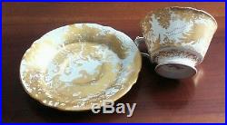 4 Royal Crown Derby Gold Aves Cups & Saucers GREAT