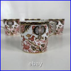 4 Royal Crown Derby Kings Pattern #383 Demitasse Cups Only No Saucers
