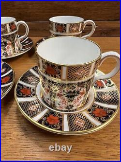 4 Royal Crown Derby Old Imari 1128 Demitasse Cups & Saucers, 8 Available