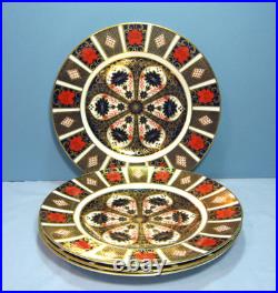 4 Royal Crown Derby Old Imari 1128 Dinner Plates 10 5/8 Look Unused